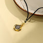 s925Silver Plated Ancient Greek Horn Emperor Ancient Coin Necklace Pendant Replica God King Zeus Heavy Craft Inlaid Mother-of-Pe