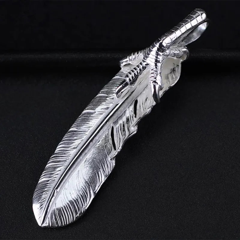 Pendant 100% Sterling Silver 925 Feather Eagle's Claw Luxury Jewellery Woman Man 2025 New Trend High Quality Necklace Pendant P3