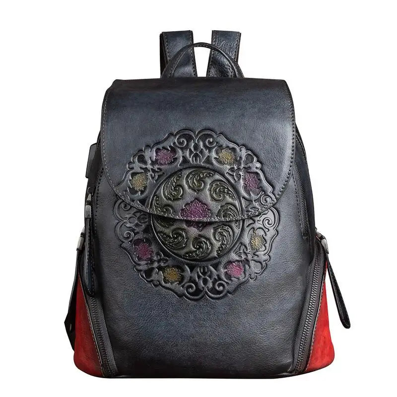 COSMO Fashion Backpack Retro Genuine Leather . Handmade Vintage Bag