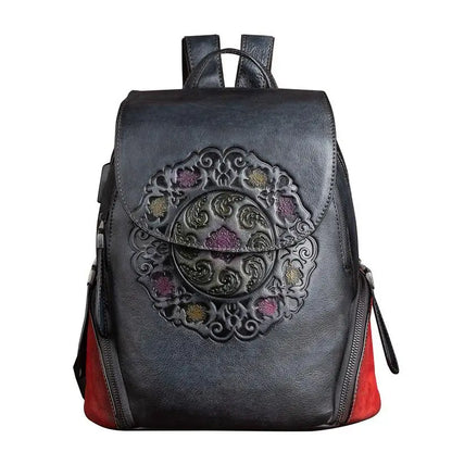 COSMO Fashion Backpack Retro Genuine Leather . Handmade Vintage Bag