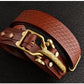 Cavalry genuine copper buckle belt, hand strap Cavalry men's casual pants belt 100% cowhide genuine leather men's denim belt