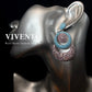 Exaggerated Vintage High-End 925 Sterling Silver Copper Embedded Diamond Plated Rhodium Geometric Fan Earrings Indian Pakistani