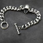 BOCAI Retro Style S925 Sterling Silver with Pattern Trendy Personalized Skull Bracelet for Men