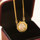 Retro Sterling Silver Necklace For Women's 925 Silver Electroplated 18K Gold Lion Red Treasure Ancient Coin Necklace