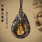 Blessing Yellow Jambhala Tathagata Avalokitesvara Necklace For Men Jewelry Ethnic Style Relief Roc Box Buddha Pendant Women Gift