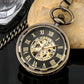 Open Face Roman Numerals Display Mechanical Hand Winding Pocket Watch Elegant Fashion Antique Manual Pocket Clock Gift for Male