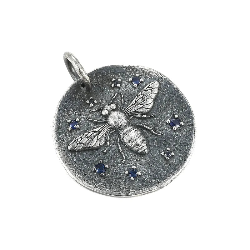 Necklace Pendant Pure 925 Sterling Silver Insects Bee Blue Gemstone Luxury Brand Jewelry Man Woman 2025 St Valentine Day Gift P5
