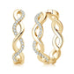 IOGOU Vintage Twisted Hoop Earrings Moissanite D-E 925 Silver 18K Gold Plated Wedding Jewelry for Women Gift Birthday Daily Wear