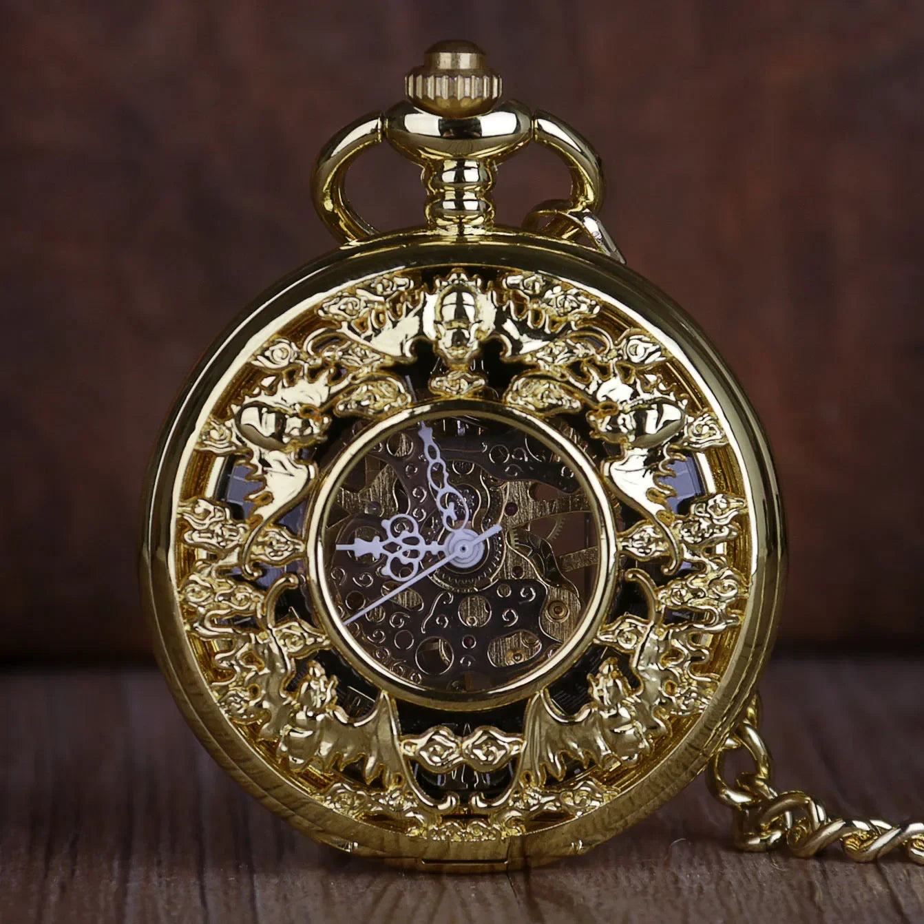 Antique Hand Wind Fob Watch For Men Women Gold Fashion Luxury Vintage Mechanical Pocket Watch Personalised Hollow Skeleton