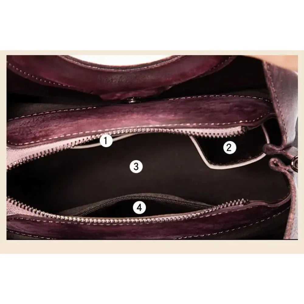 MOTAORA 2025 New Retro Handmade Genuine Leather Shoulder & Crossbody Bags Leisure Women Handbags Casual Tote Messenger Bag