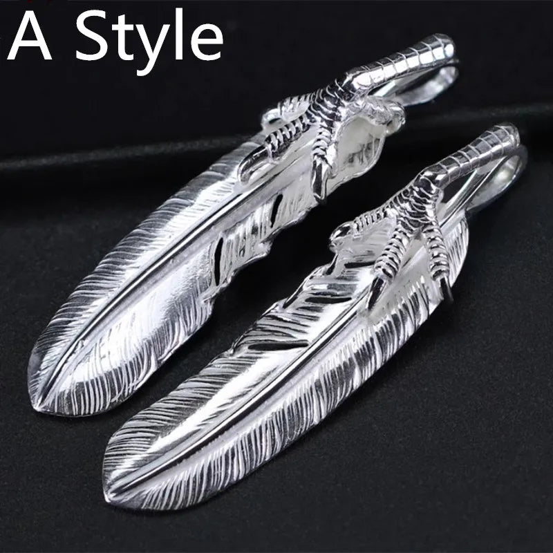 Pendant 100% Sterling Silver 925 Feather Eagle's Claw Luxury Jewellery Woman Man 2025 New Trend High Quality Necklace Pendant P3