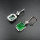 GICA GEMA Women Vintage Earrings Real 925 Sterling Silver Created Emerald 30mm Ear Drop Fashion Female Fine Jewelry Promise Gift