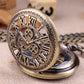 Antique Hollow Roman Number Gear Wheel Design Mechanical Pocket Watch Retro Pendant Clock Gifts for Men Women