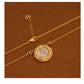 Retro Sterling Silver Necklace For Women's 925 Silver Electroplated 18K Gold Lion Red Treasure Ancient Coin Necklace