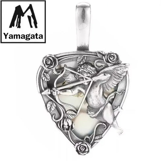Pendant Sterling Silver 925 Rose Angel Guitar Paddle Can Be Played Luxury Jewellery Woman Man 2025 Trend Necklace Pendant P13