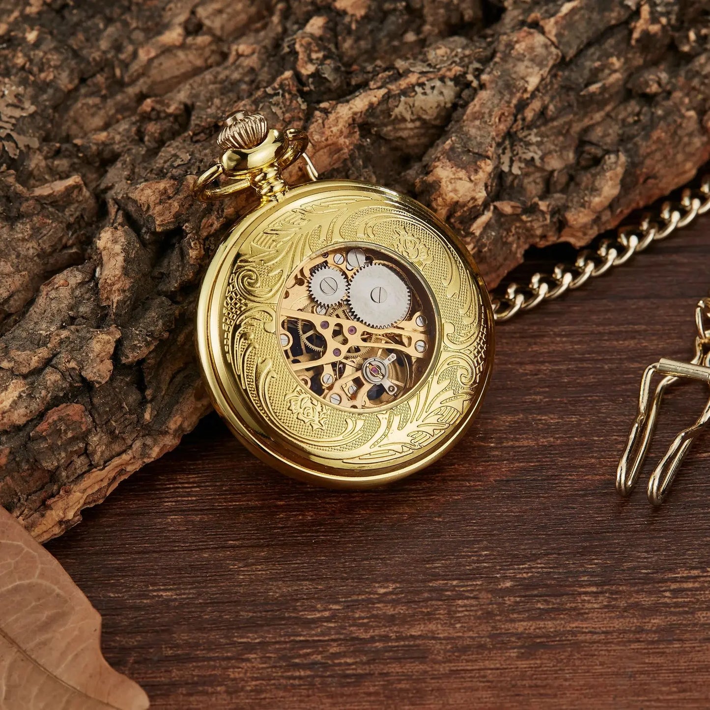 Retro classic mechanical pocket watch luminous petals hollowed out flip cover manual winding men women mechanical pocket watch