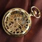 Transparent Open Face Hollow Skeleton Mechanical Pocket Watch Hand Winding Vintage Clock Birthday Gift with Pocket Chain reloj