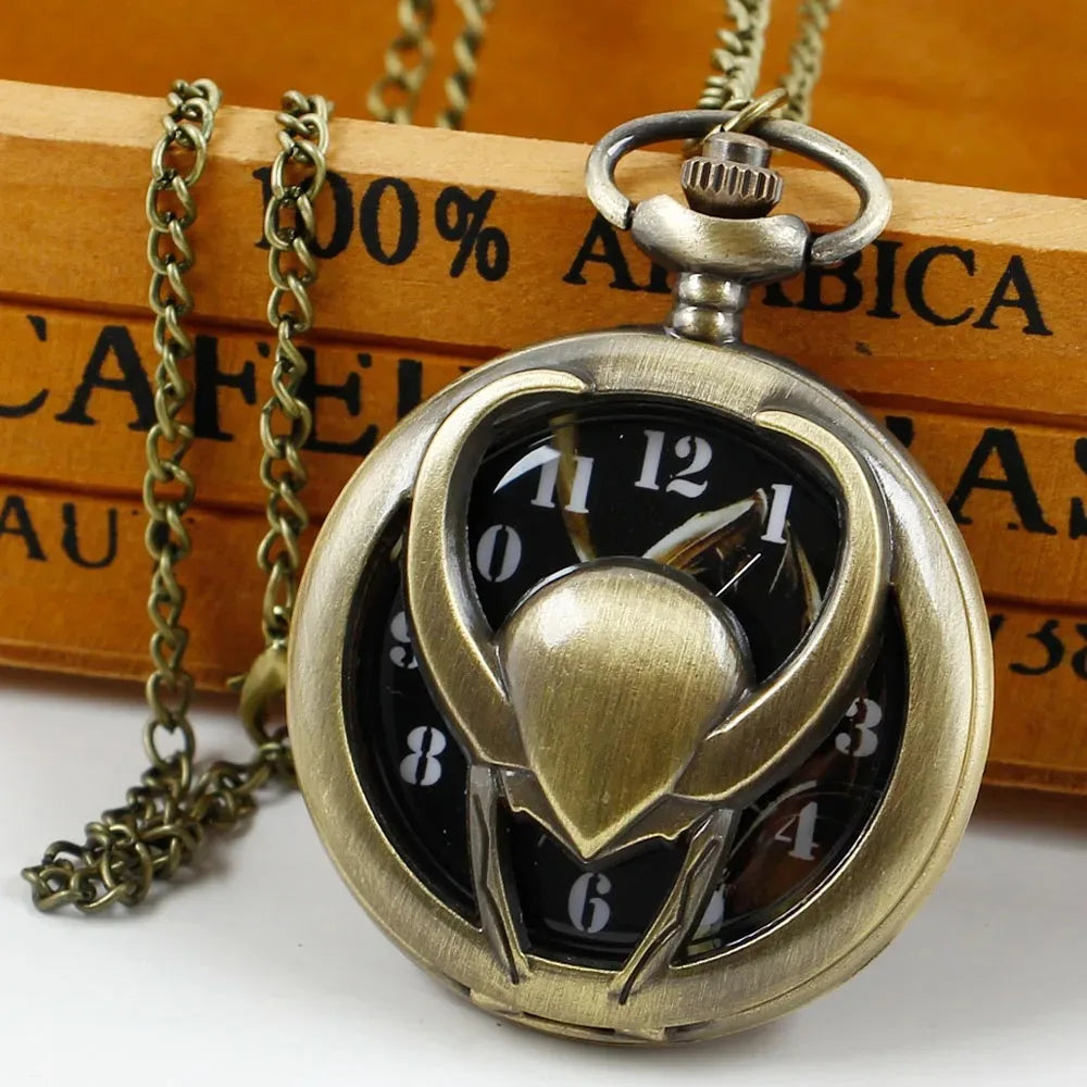 Antique Brass Metal Hollow Carving Quartz Pocket Watch High Quality Neutral Necklace Timing Pendant for Men and Women Gifts