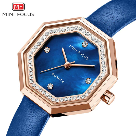 MINI FOCUS 0304 Brand Fashion Women Quartz Watch Luxury Leather Strap Waterproof Casual Girls Wristwatch Elegant Ladies Watches
