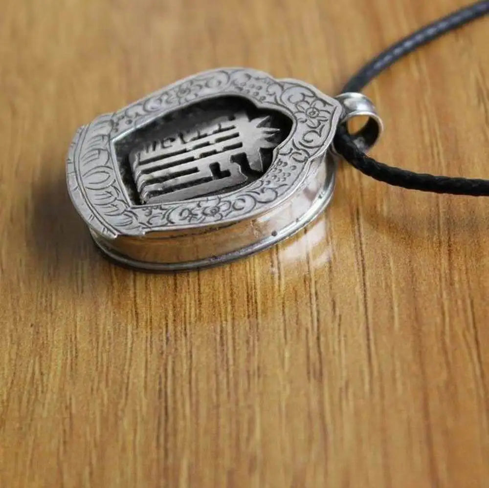 SL011 Vintage Tibetan Sterling Silver 925 Mantra Kalachakra Prayer Box Gau Amulet Pendant For Men