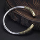 925 Sterling Silver Wukong Ruyi Golden Cudgel Bangle Bracelet for Men Six Words Mantra Engraved Fashion Vintage Jewelry