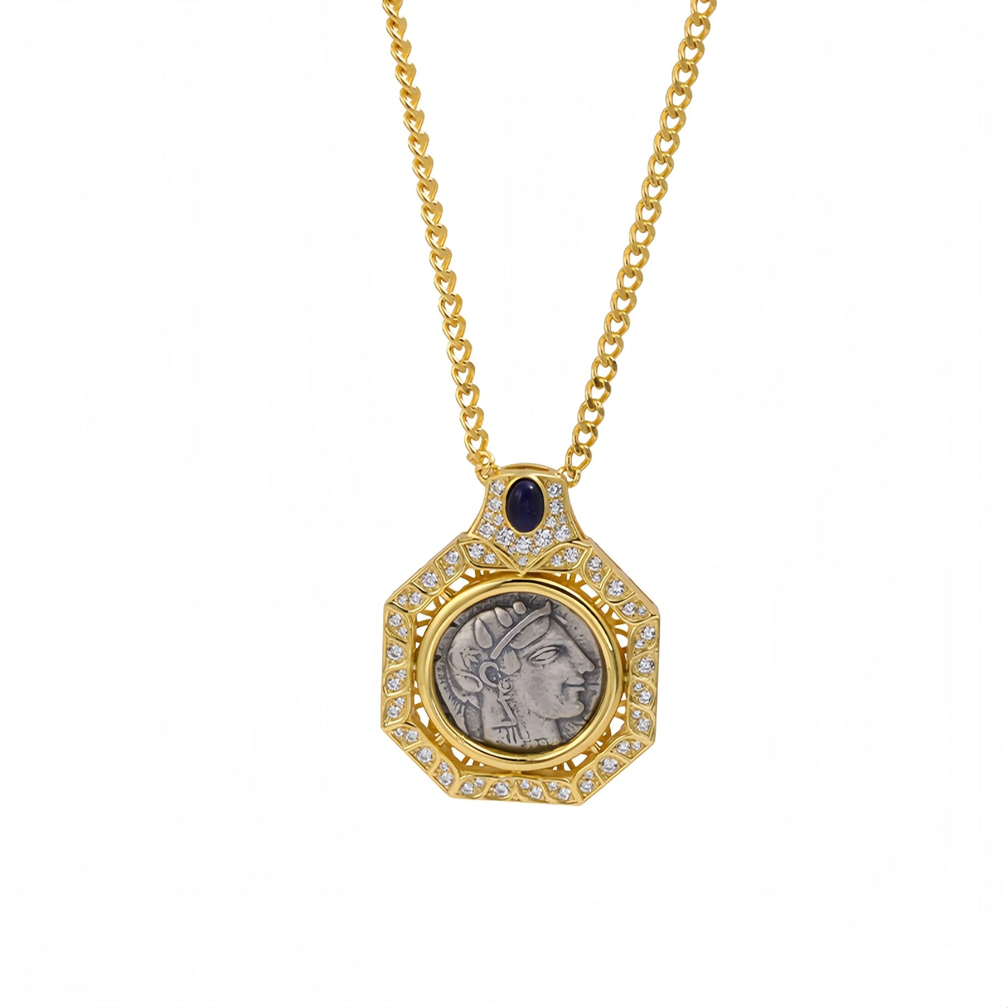 Mushan Luxury Brand  High Quality Retro Athena Women Necklace 925 Sterling Silver Sweater Chain  Fashion Jewelry