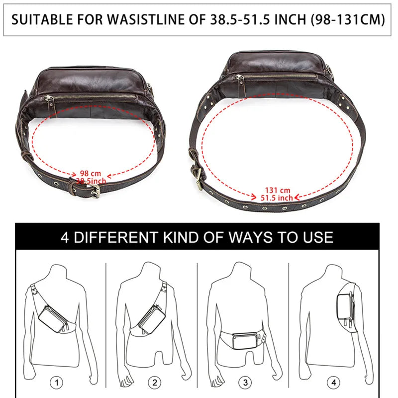 COSMO Men's Genuine Leather  for Travel & Sports Anti-Theft Phone Pouch