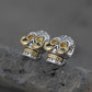 Real S925 Silver Jewelry Retro Thai Fashion Punk Style Long Beard Skull Earrings for Men