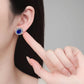 New blue sapphire earrings s925 pure silver sunflower ear jewelry set vintage high-end jewelry moissanite wedding jewelry