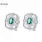 MuShan Luxury Brand Hollow Out Diamond Studded Green Zircon Earrings 925 Sterling Silver Stud Earrings Fine Jewelry