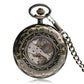 Steampunk Antique Stylish Mechanical Hand Winding Men Pocket Watch Unique Dial Design Open Face Pendant Luxury Pocket Clock Man