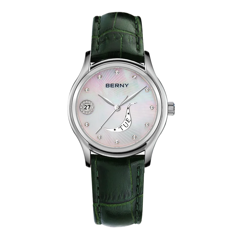 Quartz Wristwatches Calendar Clock Vintage Brown Leather Ladies Wristwatch Luxury Fashion Elegant Women Watches Waterproof 3Bar