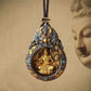 Blessing Yellow Jambhala Tathagata Avalokitesvara Necklace For Men Jewelry Ethnic Style Relief Roc Box Buddha Pendant Women Gift