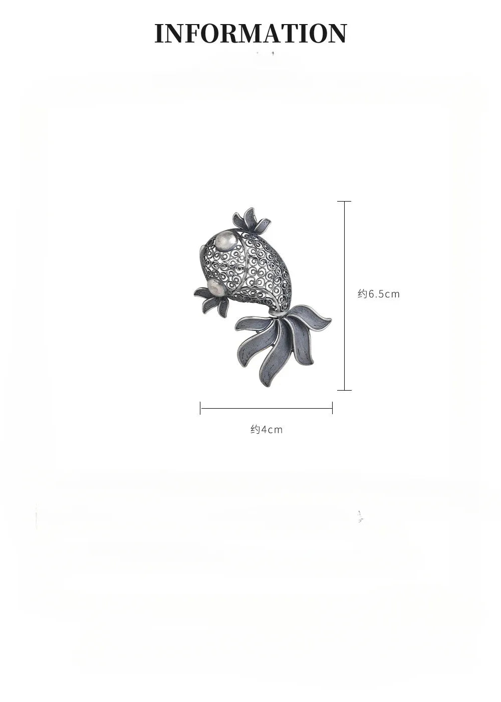 New S925 Silver Retro Vintage Hollowed Out Cute Goldfish Pendant For Ladies Fashionable Lucky Gift